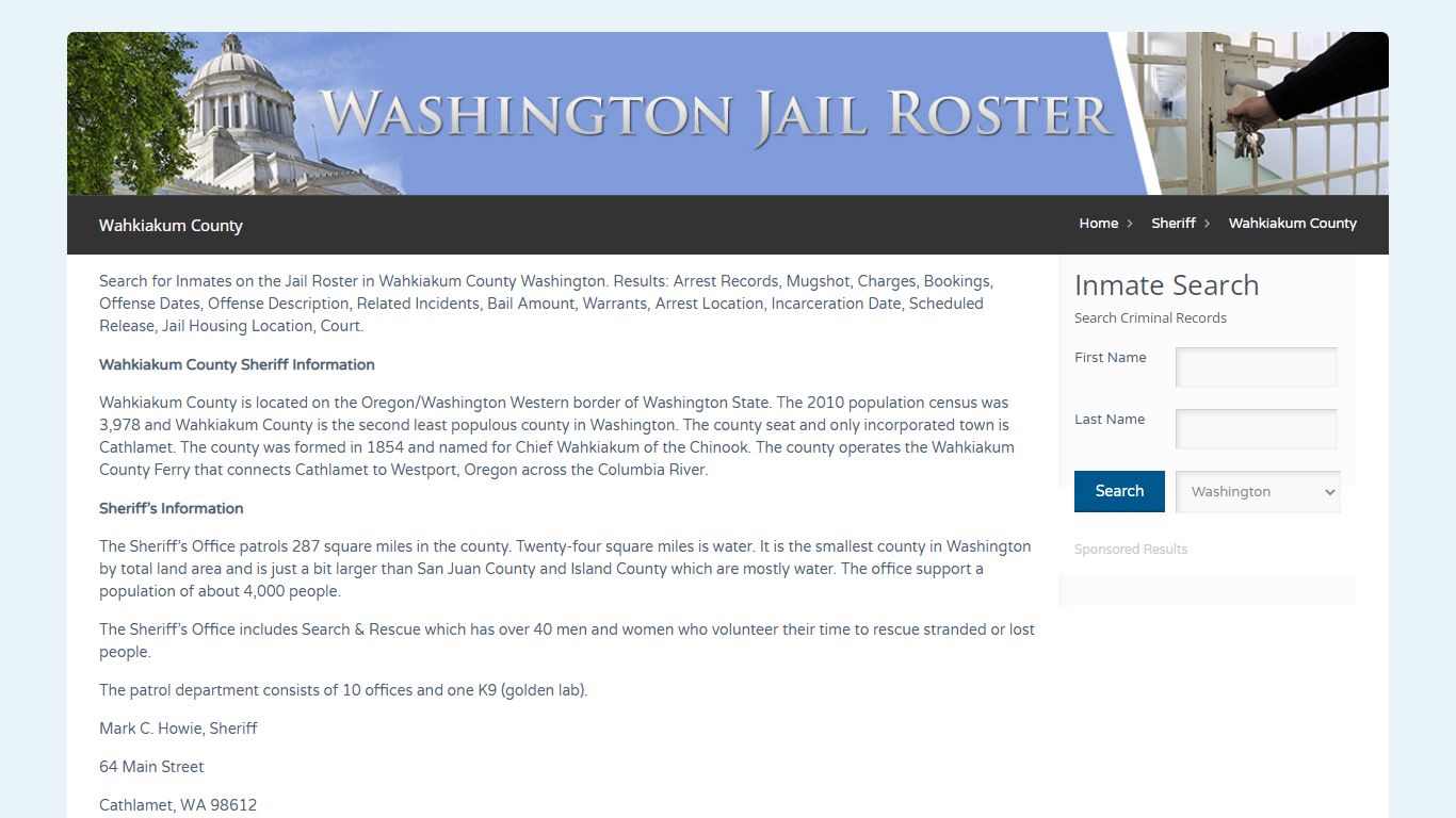 Wahkiakum County | Jail Roster Search